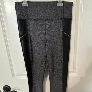 Athleta Black/leather leggings